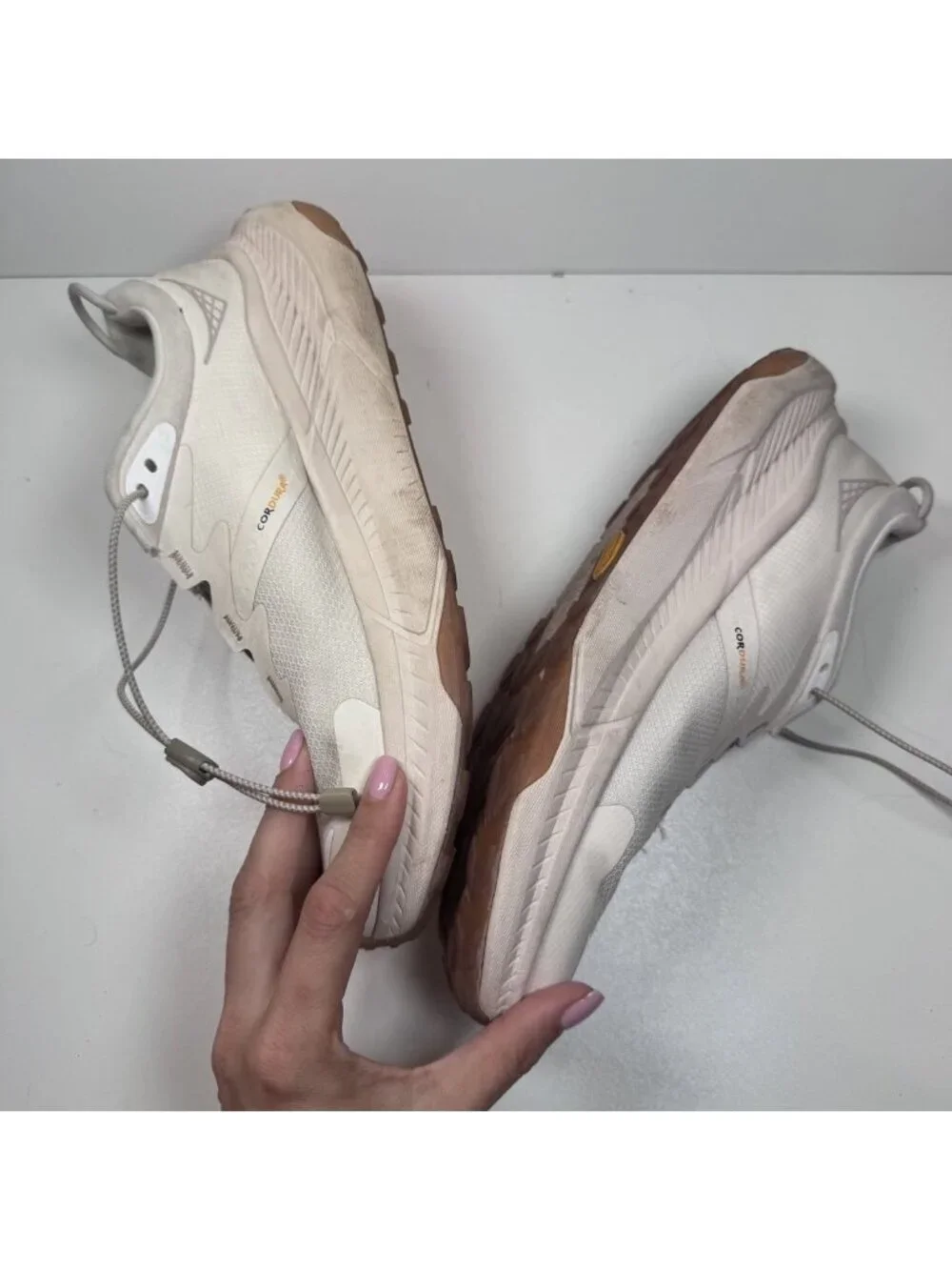 Hoka Transport Sneaker Eggnog Cordura Vibram Women's 9.5 42 Athletic Running